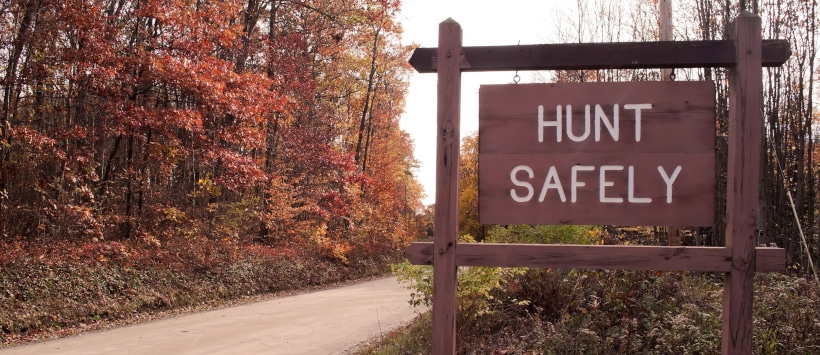 hunting sign in woods